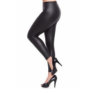 European and American autumn and winter new women's fashionable all-match PU leather leggings slim-fit slimming leather pants elastic mid-waist PU cropped pants