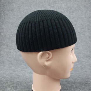 landlord knitted hat melon skin hat men's thin breathable wool yuppie hat autumn and winter short bald hat hip-hop warm