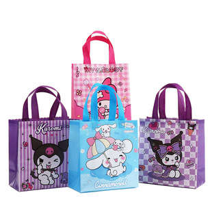 New Sanrio Kuromi Theme Birthday Party Gift Bag Non-woven take-out Bag Printed Tote Bag