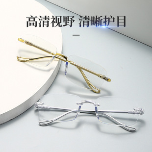 2024 running rivers and lakes fashionable ultra-light frameless presbyopic glasses simple fashionable HD anti-blue light anti-fatigue presbyopic glasses