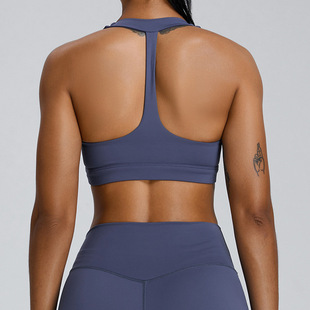Cross-border New Naked Sense T-word Beautiful Back Yoga Clothing suit Women's Quick-drying Beautiful Hip Sports Tight Fitness Clothing suit