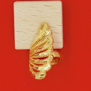 Vietnam gold feather fan female ring high-grade ring Women's ring Women's ethnic style fast hand adjustable jewelry