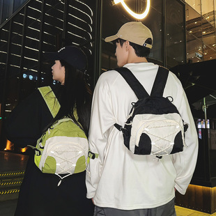 Original Personalized Backpack Men's Mini Multi-Functional Contrast Color Crossbody Bag Small Numerous Back Style Retro Style Travel Bag for Women