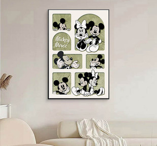 Crystal porcelain painting cute cartoon animal children's room bedroom living room entrance entrance living room hanging painting decorative painting