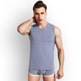 Summer Men's Wide Shoulder Round Neck Vest Men's Breathable Tight-fit Sports Fitness Base plus size Undershirt Sleeveless Underwear