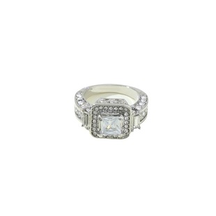 Jianjie luxury fashion 925 silver inlaid white zircon ring exquisite female festival ring wedding ring