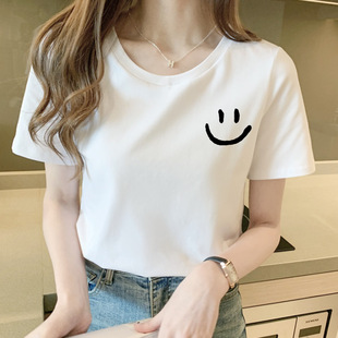 230g heavy Xinjiang cotton 40g count cotton short-sleeved women's summer T-shirt shrink-free loose top wholesale