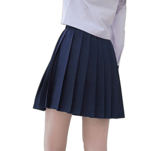 Pleated Skirt Female Jk Uniform Black Short Skirt Suit Fabric A-Line Student Large Size Slim Girl Skirt Spring and Summer