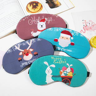 Christmas cartoon ice compress sleep eye mask ice bag children's breathable hot compress eye mask shading elk pattern wholesale