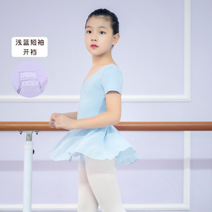 Dance Clothes Children's Girls Ballet Dress Chinese Dance Clothes Clothing Short-sleeved Practice Clothes Spring and Autumn Dancing Test Clothes