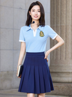 College style suit student graduation class uniform summer school uniform short sleeve junior high school high school sports clothing pleated skirt