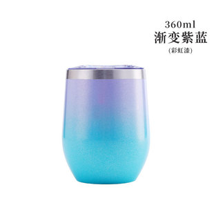Source factory Amazon eggshell Cup 304 stainless steel red wine rainbow paint thermos cup U-Belly Egg Cup