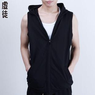 Thin Hooded Vest Men's Summer Casual Waistcoat Vest Zipper Vest Thin Men's Sleeveless Sweater