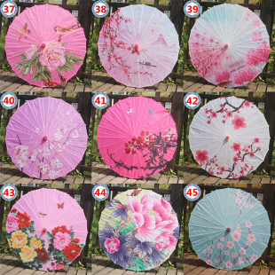 Rose Red series flowers and plants children's classical catwalk sun protection cheongsam Han clothing oil paper umbrella ancient costume chinese style classical silk cloth