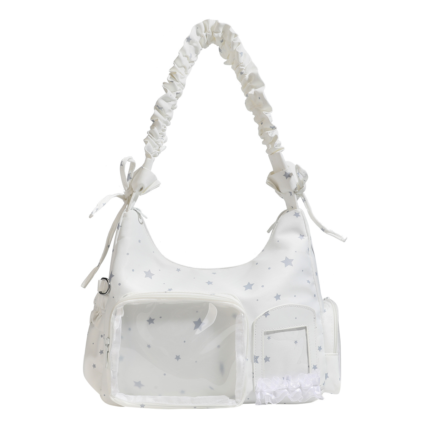 Boston-themed anime-style shoulder bag, large-sized DIY sweet and cute intestine bag, millet-themed.