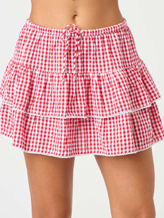 2024 Cross-border Amazon Autumn and Winter Hot Plaid Casual Sports y2k Style European and American Plaid Skirt