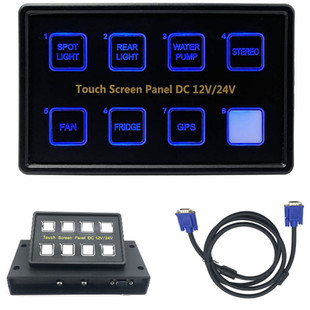 Foreign trade hot-selling eight-way herdsman switch panel car/boat/bus modified 8-position touch switch panel