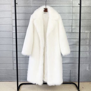 European and American Women's Long Toca Faux Fur Suit for Autumn and Winter Collar Coat Artificial Fur Faux Fur Coat