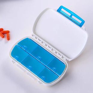 Factory supply long single-layer folding medicine box 6 portable creative six mini plastic medicine box