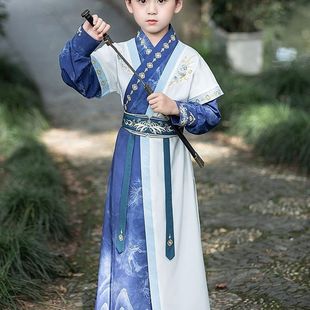 Китайский мальчик Hanfu Китайский костюм Тан Осенний мастер боевых искусств