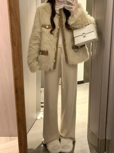 Chanel style fur coat women's short fox fur small elegant socialite quilted thickened fur coat winter