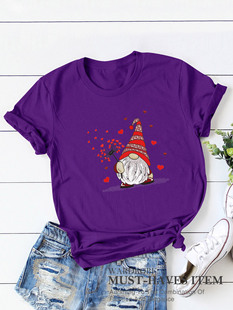 St Patrick's Day T-shirt trendy short sleeve old dwarf print top with love dandelion wholesale