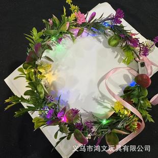 Новая светящаяся цветочная гирлянда для детей принцесса повязка для волос головная уборка на ночном рынке