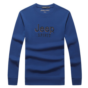 Мужская футболка с длинными рукавами JEEP SPIRIT, Новинка осени, однотонный топ 8001 с вышивкой буквами