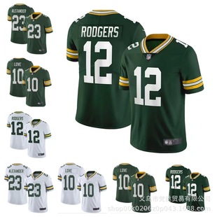НФЛ Оливковый мяч Упаковка PACKERS RODGERS #12/LOVE #10 #23 Бело-зеленая майка