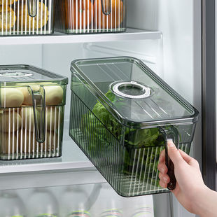 Refrigerator Storage Box Frozen Transparent Plastic Organizer Food Kitchen Sealed Vegetable Crisper Food Grade Large