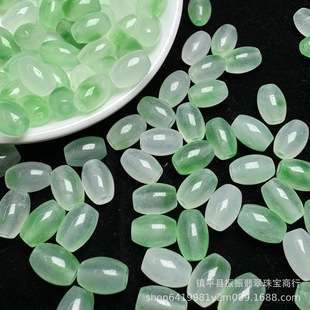 Ice through floating green 6 x 9 meter beads transfer beads wholesale jade jewelry diy accessories bracelet necklace jade beads wholesale