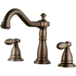 9WOR gold copper European-style double handle three-hole bathroom basin hot and cold faucet washbasin split faucet light luxury