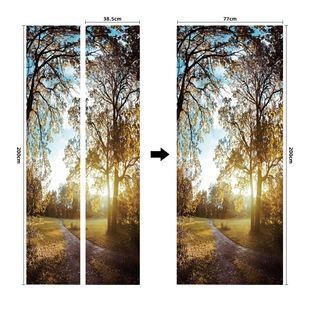 Environmental protection 3D door stickers self-adhesive wholesale source manufacturers cross-border popular HD pattern waterproof anti-oil anti-fouling door stickers
