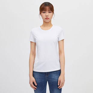 2024 Summer new shopping mall withdrawal discount foreign trade purchase generation round neck simple texture plain short sleeve T-shirt top for women