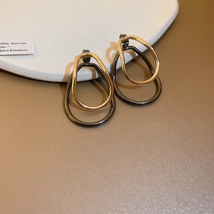 Серебряные иглы металлические квадратные геометрические серьги Модные Простые универсальные серьги ниша холодный стиль серьги темперамента оптом для женщин