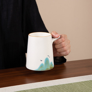 Guochao Tea Water Separation Tea Cup with Lid Filter Ceramic Mug Personal Special Large Capacity Cup Gift