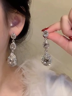 Французские легкие экстравагантные капли драгоценные камни серьги ультра-блестящие бриллианты ретро придворный ветер серьги модные персонализированные нишевые серьги