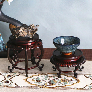 Big Red Sour Branches Boutique Teapot Tea Cup Fragrant Table Base Natural Solid Wood Round Vase Bonsai Antique Decorative Ornaments