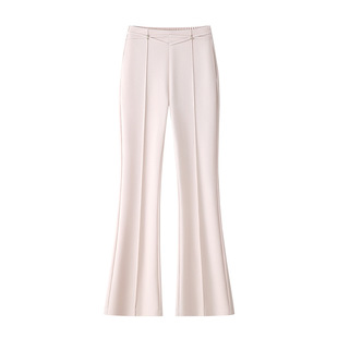 Imitation acetic acid micro-pants women's casual pants elastic waist 2025 spring new vertical feeling middle-aged mother flared pants