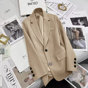 Creamy-white suit jacket women's clothing 2024 Spring and Autumn new casual temperament spring and autumn fried street small suit top
