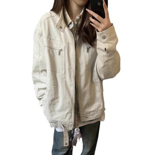 Women's 2024 Collar Jacket New Spring and Autumn American Style Retro All-match Loose Trendy Brand Jacket for Men and Women