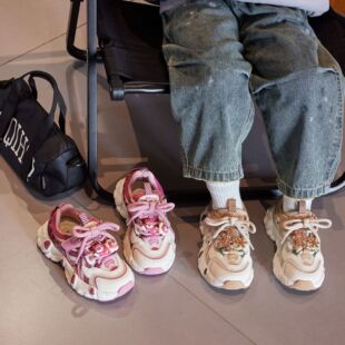 2025 Spring New Cute Bear Girls Breathable Torre Shoes Student Fashion Comfortable Running Shoes Children's sneaker