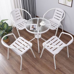 Hollow Chair Table and Chair suit Milk Tea Shop Cafe Table and Chair Balcony Outdoor Terrace Courtyard Outdoor Indoor 2
