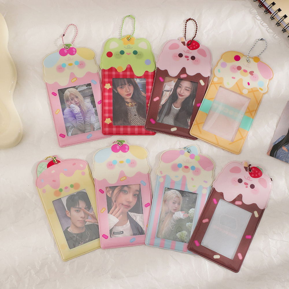 Original cartoon PVC card holder Korean sweet girl star chasing small card storage card holder student bus card protective cover