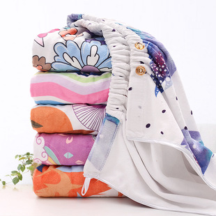 Factory Wholesale Microfiber Printing Quick-drying Absorbent Sling Bath Skirt Household Adult Coral Fleece Gift Bathrobe
