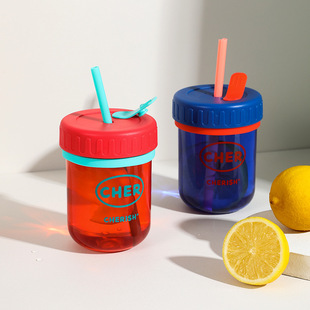 Small red recommended new high-value girls plastic kettle portable cute big belly Cup fashion straw Cup