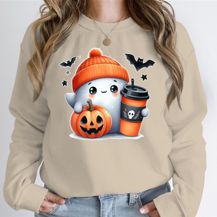 Happy Halloween Print Hoodies Women Summer Casual Sweatshirt