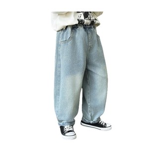 Children's Jeans Spring and Autumn Children's Western Style Pants Baby's Spring Wear Trousers Korean Boys' Graffiti Straight Casual Pants