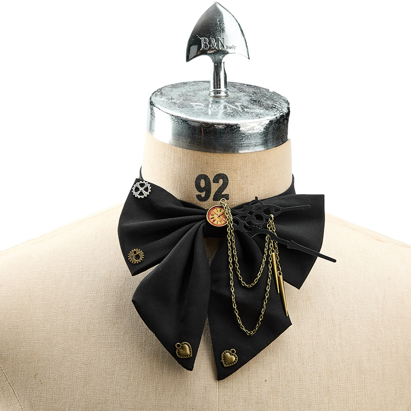 Steampunk Steam Gothic Gothic Bow Tie Flower Tie Cosplay Gear Clock Chain Bow Tie Halloween