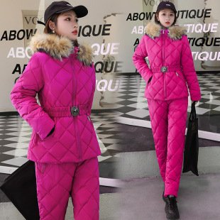 2022 New elegant thickened coat women's autumn and winter ski suit hoodie outdoor fashion jumpsuit warm suit